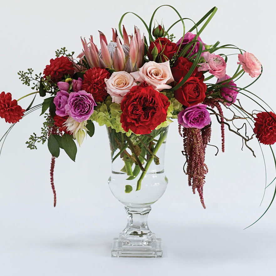 Elena Large Clear Glass Urn Vase