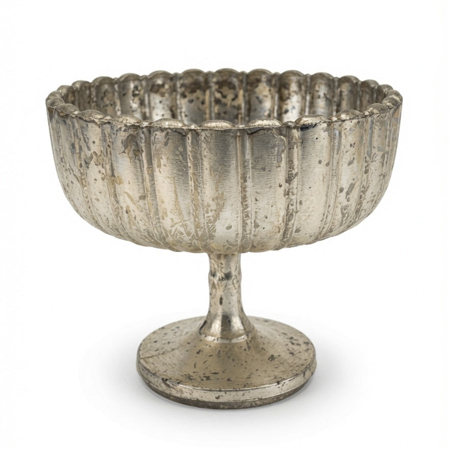 Elsa Champagne Metallic Glass Compote Vase