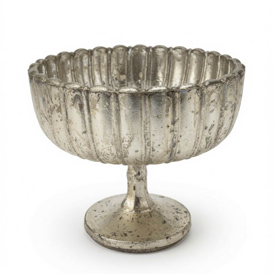 Elsa Champagne Metallic Glass Compote Vase