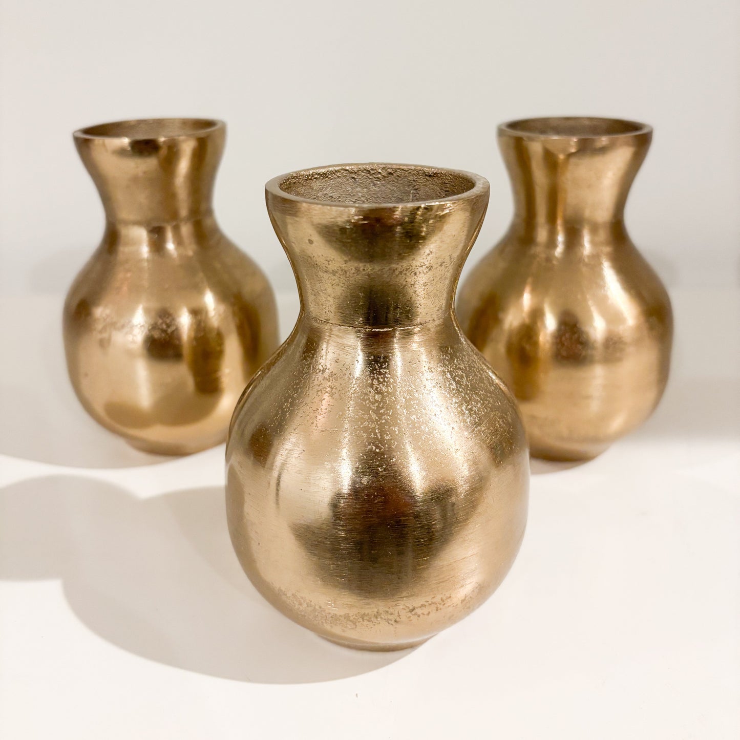 Evora Unique Gold Metal Bud Vase Set (Set of 4)
