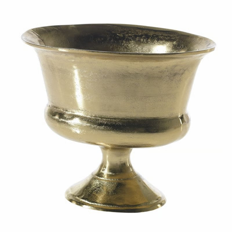 Florentine Large Oval Gold Metal Urn Vase Vessel