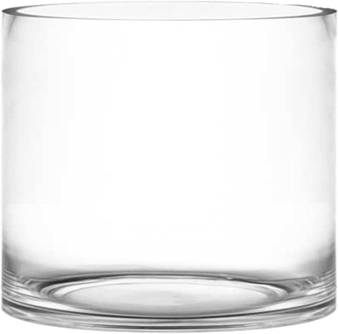 Hand-Blown Clear Glass Cylinder Vase