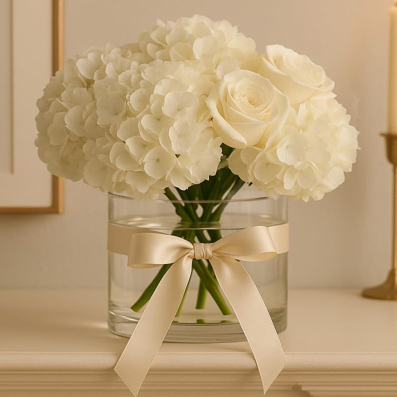 Hand-Blown Clear Glass Cylinder Vase