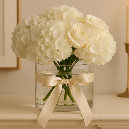 Hand-Blown Clear Glass Cylinder Vase
