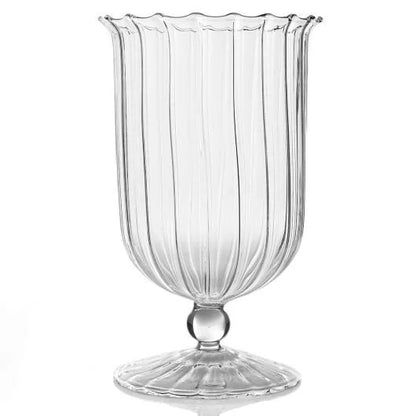 Classic Handmade Mouth-Blown Clear Glass Vase