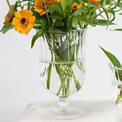 Classic Handmade Mouth-Blown Clear Glass Vase
