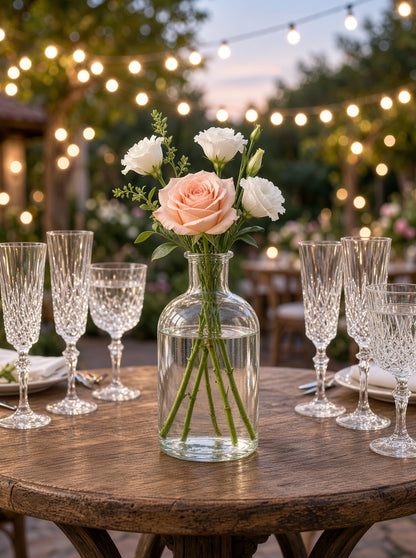 Juniper Clear Glass Bud Vase Bottle Set (SET OF 3)