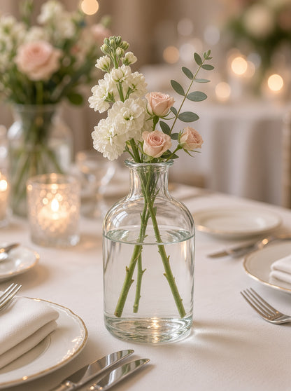 Juniper Clear Glass Bud Vase Bottle Set (SET OF 3)