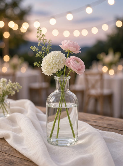 Juniper Clear Glass Bud Vase Bottle Set (SET OF 3)