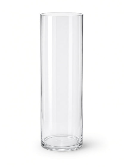 Lumen Tall Clear Glass Cylinder Vase
