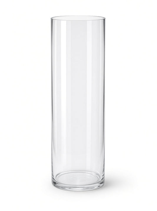 Lumen Tall Clear Glass Cylinder Vase