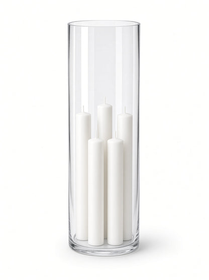 Lumen Tall Clear Glass Cylinder Vase