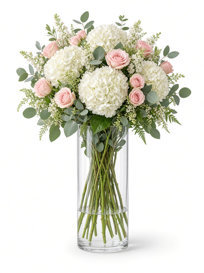 Lumen Tall Clear Glass Cylinder Vase