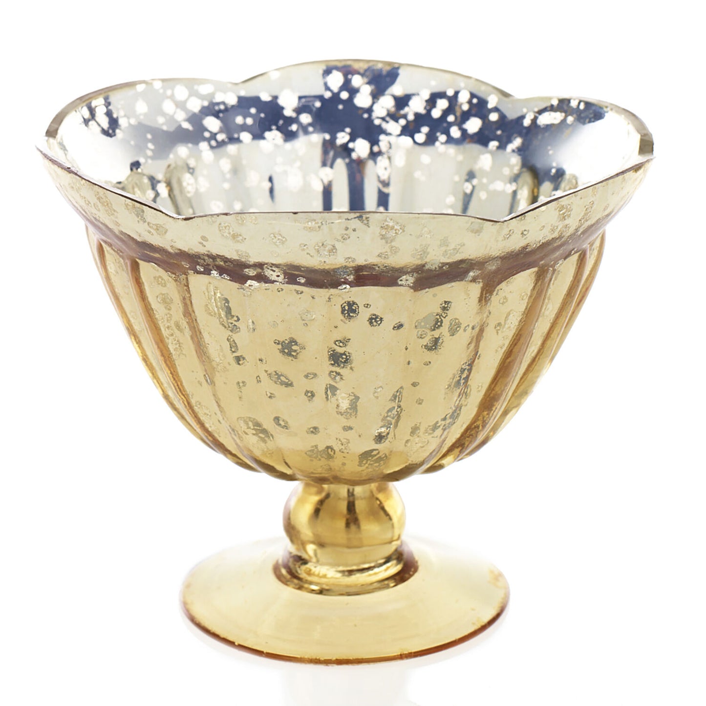 Meridian Gold Mercury Glass Compote Vase