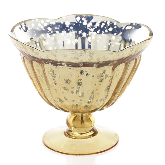 Meridian Gold Mercury Glass Compote Vase
