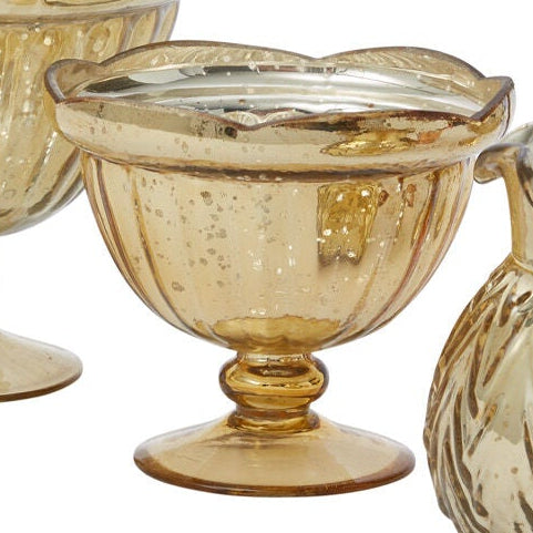 Meridian Gold Mercury Glass Compote Vase