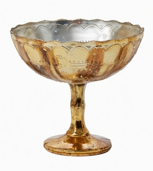 Mikayla Handmade Gold Mercury Glass Compote Vase
