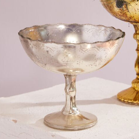 Mikayla Handmade Mercury Glass Compote Vase Vessel