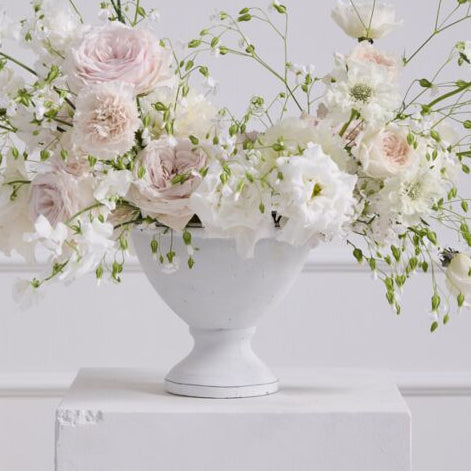 Nova Handmade White Ceramic Compote Vase