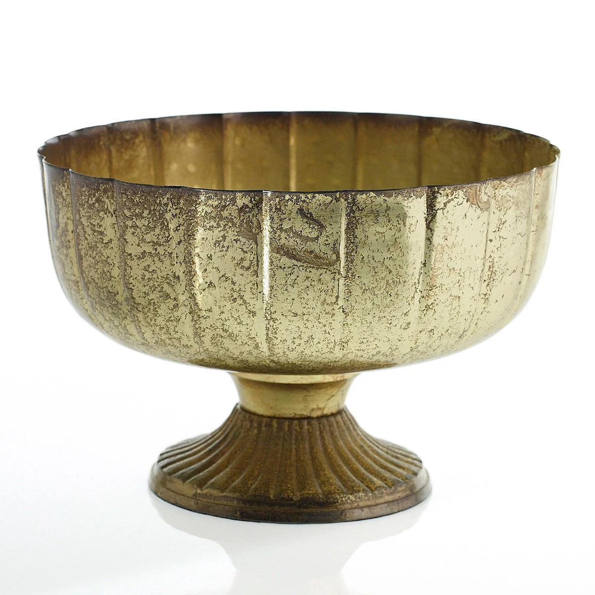 Novara Handmade Gold Metal Compote Vase