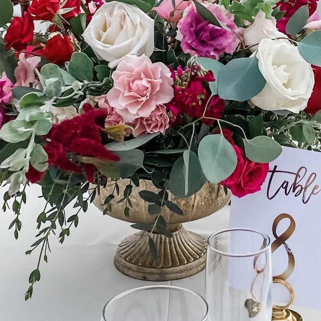 Novara Handmade Gold Metal Compote Vase
