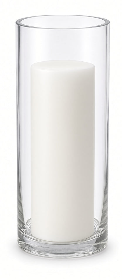 Odella Tall Clear Glass Large Cylinder Vase