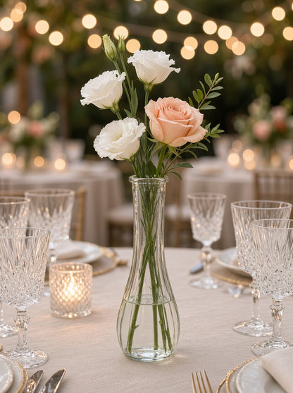 Poppy Tall Clear Glass Bottle Bud Vase Set (SET OF 2)