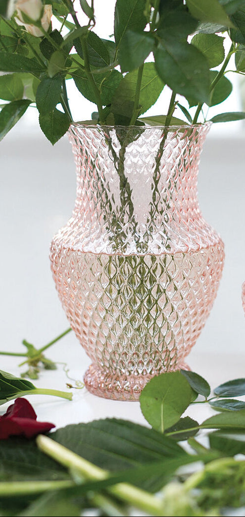 Rosehill Handcrafted Pink Glass Vase