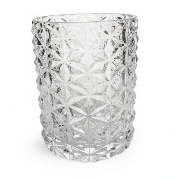 Serene Timeless Cylinder Glass Vase with Raised Texture