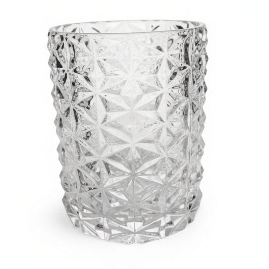 Serene Timeless Cylinder Glass Vase with Raised Texture