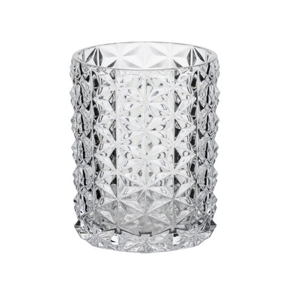 Serene Timeless Cylinder Glass Vase with Raised Texture