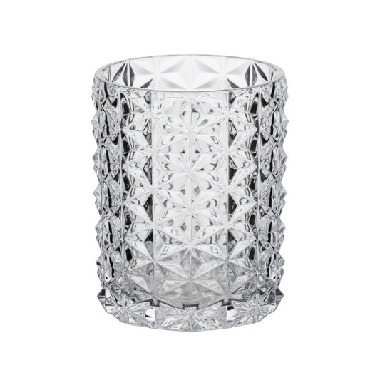 Serene Timeless Cylinder Glass Vase with Raised Texture